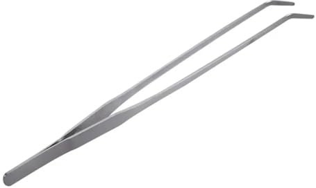 Set Di Attrezzi Per La Pulizia Degli Acquari Pinzette for acquari da 27 cm, in acciaio inox, curve dritte, lunghe, for piante da acquario, gamberetti, barriere coralline, pulitori for acquari, strumen