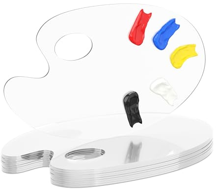 Relaxdays Palettes de Peinture, Lot de 10, en Acrylique, 15 x 25 cm, Plateaux pour mélange des Couleurs, Transparentes