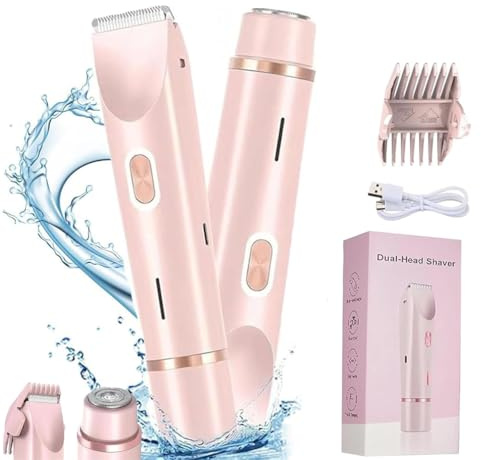 Ezme Razor, The Trimmie 2.0 by Ezme, Ezme Elektrorasierer, Glowshave-Haarentferner, Ezme Bikini Trimmer, 2-in-1 Rasierer Damen, Wasserdicht Nass- und Trockenrasierer für Gesicht Körper