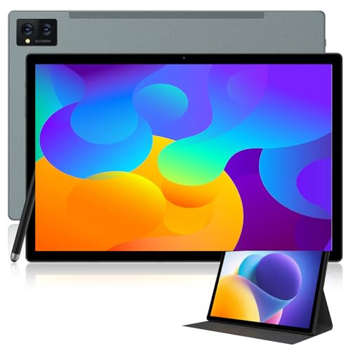 WOREGOO 14 pollici Android 14 Tablet, 5G WiFi e 4G LTE Touch, 36GB RAM + 256GB ROM (1TB TF), Octa-Core/Display 2000 * 1200HD 2K/BT5.0/13MP + 8MP/11580mAh/GPS con custodia e stilo, Grigio