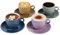 Yundu Lot de 4 tasses et soucoupes en céramique de 237 ml, tasses à cappuccino, tasses à expresso, tasses à thé et soucoupes, parfaites pour le café, le matcha et le latte (lot de 4 couleurs)