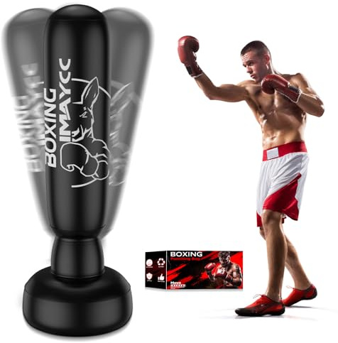 Boxsack Stehend Erwachsene Jugendliche, 2025 Upgrade verdickter 180cm PVC Boxsack für Anfänger (Männer & Frauen), Punching Bag für Kickboxsäcke für Muay Thai, MMA, Boxtraining.