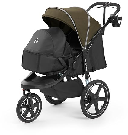 Ickle Bubba Venus Jogger Pro Prime Stroller (Woodland) – 3-Wheel All-Terrain Stroller (Birth–22kg) with Waterproof Hood, Footwarmer, Newborn Cocoon, Cup Holder, Organiser & Self-Lock Fold