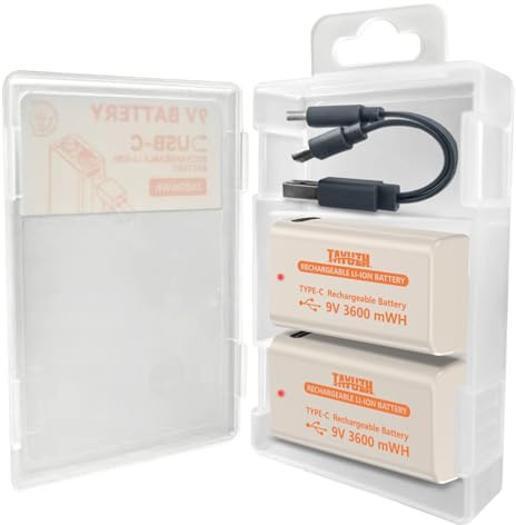 Batterie ricaricabili da 9 V, 3600 mWh, 9 V, batteria al litio ad alta capacità, per rilevatori di fumo, microfoni, allarmi, giocattoli, torce, dispositivi medici, ecc