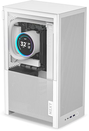 NZXT H2 Flow - Mini-ITX 20.7L Airflow PC-chassi - Vit | Kompakt 20,7L Mini-ITX-chassi med 2 120mm toppfläktar och PCIe 5.0-riser. Luftflöde i litet format, rätt gjort.