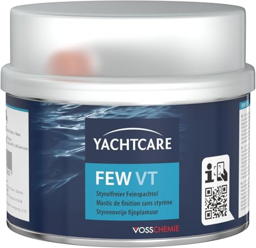 Yachtcare Feinspachtel 1kg styrolfrei – 2K Polyesterspachtel für Auto, Boot, Metall, Holz & GFK – geringer Schrumpf, schnell trocken und schleifbar