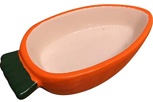 Happy Pet, ciotola in ceramica a forma di carota, per criceti e gerbilli, resistente, facile da pulire, igienica, sicura per animali domestici
