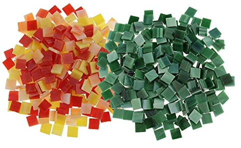 DawnDream Tesselles mosaique 500 pièces Carré Carreaux Carreaux de mosaïque de Verre vitrées pour la mosaïque Mosaique Verre