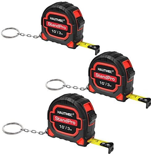 HAUTMEC 10FT/3M Small Tape Measure 3 Pack Mini Metric and Inches Measuring Tape,Retractable Pocket Tape for Professionals and homeowners HT0252