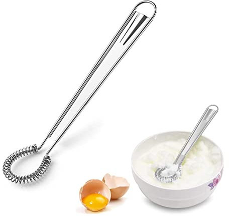 Frusta da Cucina a Spirale,Frusta a Spirale,Sbattitore Manuale a Molla,Frustino Cucina,Frusta A Mano Piccola Frusta Manuale Miscelatore per Montare Utensili da Cucina