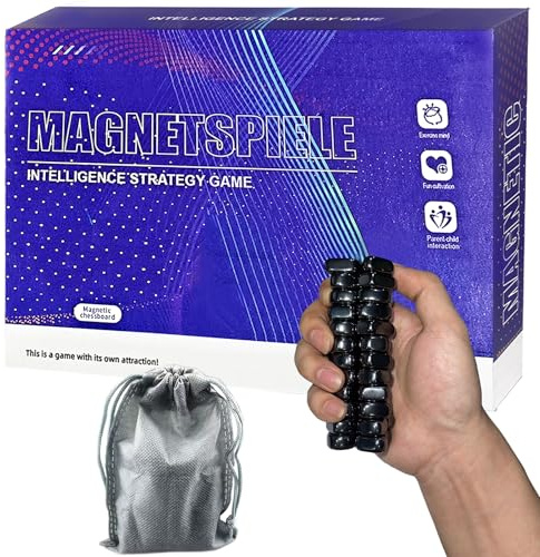 TKGEOUE Schachbrett Magnetisch Schach,Tisch-Magnetspiel,Kampfschach Mit Magnetisch,Magnetisches Schachspiel,Pädagogisches Dame-Spiel, Puzzle Checkers Spiel, Magnetisches Schachspiel