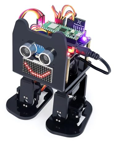 Freenove Bipedal Robot Kit for Raspberry Pi Pico W (Included) (Compatible with Arduino IDE), LED Matrix Expressions, Obstacle Avoidance, Colorful Lights, Buzzer, Speaker, App
