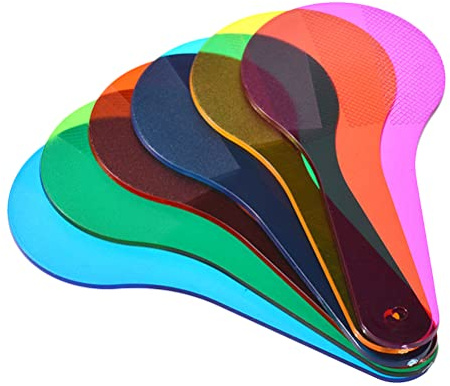 6Pcs Color Paddles, Transparent Color Paddles, Color Learning, Optics Color Filter Plate Montessori Educational Science Educational Painting Color Drawing Cognition Learning and Education