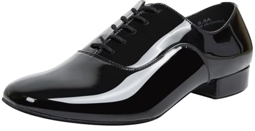 Asyusyu Mens Dance Shoes Black Ballroom Salsa Latin Dance Shoes for Men-8 UK