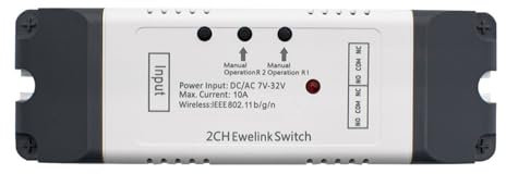 HEALBYBLE Commutateur ouvre-Porte Intelligent APP télécommande for Porte de Garage Support Alexa Echo Google Home EWelink contrôle + RF 433 MHz,ConçU pour Un Service Durable(2ch DC7-32V)