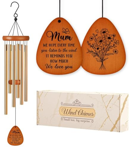Leebbsin Gifts for Mum, Mum Wind Chimes, Christmas Best Gift for Mum, Mother Birthday Gift from Daughter Son, Love Reminder Gifts for Birthday Thanksgiving Mother's Day