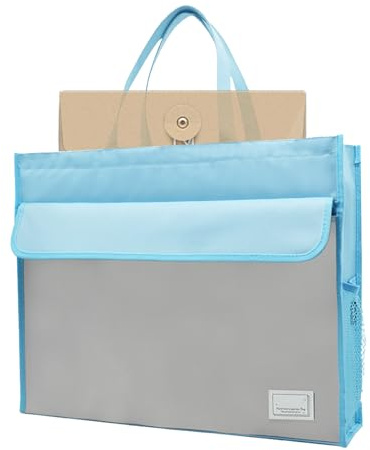 Porte-documents fourre-tout – 48,5 x 12 x 38 cm | 1 pochette de rangement pour documents | Sac de rangement étanche pour fichiers A3 | Porte-documents portable Oxford avec fermeture éclair pour