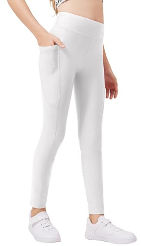 Arshiner Leggings pour Fille Sport en Polaire Fine Taille Haute Pantalons de Jogging Respirants Enfants Pantalons de Sport Longs Leggings Thermiques d'hiver 5-14 Ans