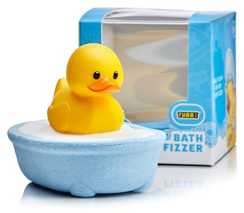 TUBBZ Mini: Splash Bath Fizzer with Surprise Rubber Duck in Blue Bathtub – Fun Fragranced Bath Additive and Gift for Kids and Collectors