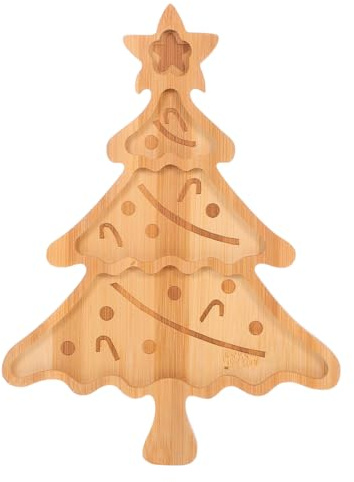 Healifty Christmas Tree Charcuterie Platter Trays Wood Serving Platters Board for Snacks Cheese Dessert Appetizers Dishes