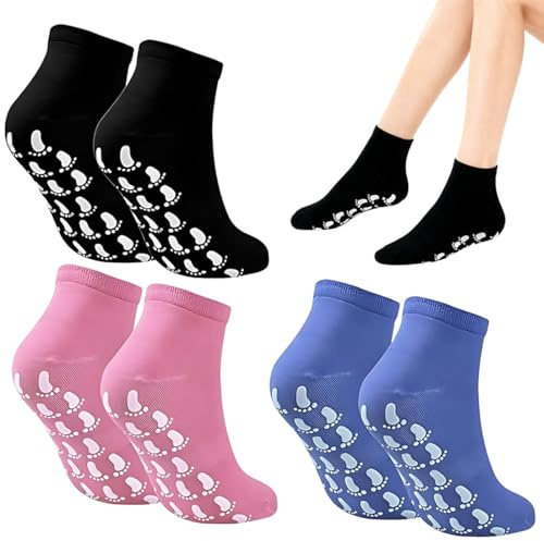UIEXAY 3 Pares de Calcetines Antideslizantes, Ca lcetines Antideslizantes, Comodos Calcetines Anti deslizantes para Mujeres y Hombres, para Yoga, Pilates,Talla EU 37-42