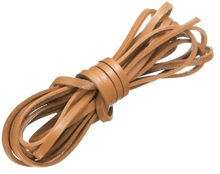 Kvartsman platt läderrem äkta 3 meter 4 mm lädersnöre, khaki | Läderremmar läderremmar skosnören läderband för gör-det-själv hantverk armband handväska remmar