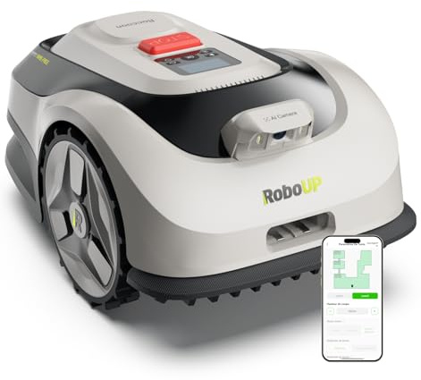 RoboUP Raccoon 2 SE Robot Tondeuse-600m², Robot Tondeuse Intelligent sans RTK, Prêt à l'emploi, Tonte Parallèle de Carte Complète, 5Ah Recharge Rapide & 150mins Autonomie Longue, Tonte Efficace