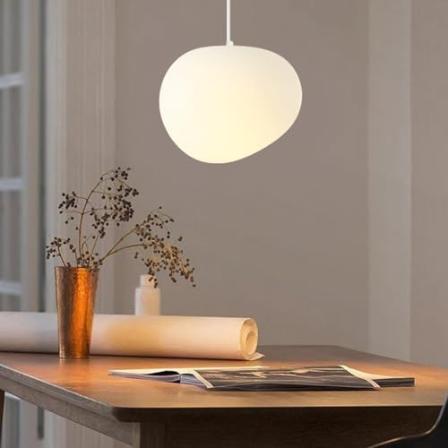 Modern E27 Hänglampa for matsal Pebble Pendelljus Vardagslampa Polystyren Plast Skärm Trefärgad Ljus Hänglampa Xuanguan Sovrum Kökslampa Höjdjusterbara lampor(31cm)