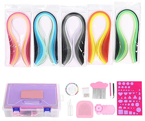 Cryfokt Quilling Tool Set 15 St Pappers Quilling Kit med Mall Board Penna Comb Craft Supplies för Nybörjare