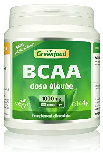 Greenfood BCAA, 1000 mg, 100 comprimés - SANS additifs