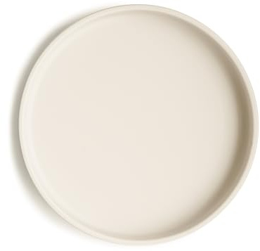 Mushie Classic Silicone Non-Slip Suction Plate for Babies & Toddlers | Food Grade Silicone | Dishwasher & Microwave Safe (Ivory)