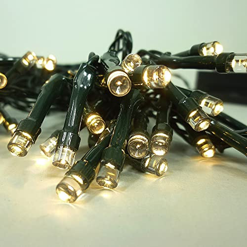 Dapo Außen-Solar-Lichterkette 48 LED warmeiß Kabel dunkelgrün ca. 14,5m Garten-Terrasse-Balkon-Deko-Beleuchtung-Solarleuchte-Lampe