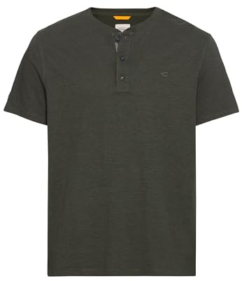 camel active Herren Henley T-Shirt aus Bio-Baumwolle | Kurzarm Henley T-Shirt im Regular Fit für Alltag und Freizeit