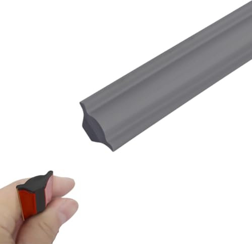 Flexible Wall Corner Molding Trim, 5M/16.4FT Long Self Adhesive Caulk Strip Peel and Stick Trim for Cabinet Edge, Tile Edge, Ceilings, Countertops (S/12mm*9mm, Gray)