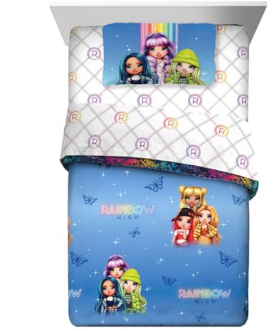 Franco Rainbow High Kinder-Bettwäsche, 5-teilig, superweich, mit Kissenbezug, Twin, (100% offizielles Lizenzprodukt)