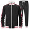 ZPB Herren Trainingsanzug Jogginganzug Sportanzug Fußball Sporthose Männer Hoodie Hose für Gym Tracksuit-Black-3XL