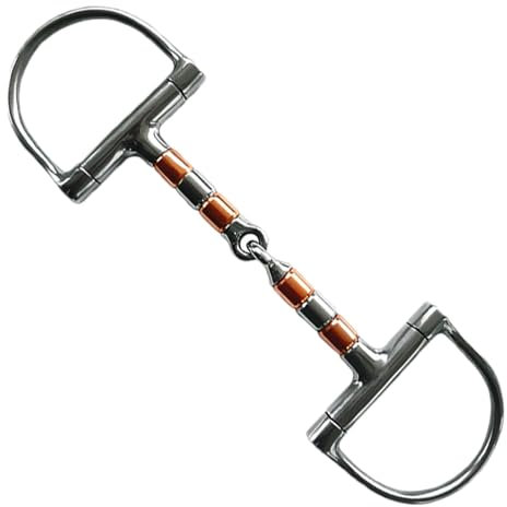 Jomewory Trensengebiss D-Ring,D-Ring-Pferdegebiss, Pferdemaulgebiss mit Kupferwalzenmaul, D-Ring-Trensengebisse, eingelenkiges Pferdegebiss, Pferdegebissring, Reitzubehör