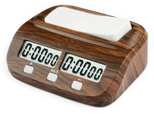 lvifloae LEAP Digitale Schachuhr mit Bonuszeit & Verzögerung, Schach Timer bis 10 Stunden, LED Display, Turnier Schach Uhr für Schach, Go & Dame, batteriebetrieben