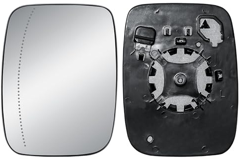 Replacement Left Driver's Side Wing Mirror Glass Heated with Back Plate Mirror Glass for Renault Trafic Nissan Primastar 2022-2025