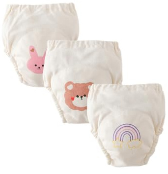 Hixingo Mutandine di Apprendimento, Assorbenti Pantaloni da Allenamento Rete Traspirante Mutande, 3 Pezzi Pannolini da Vasino per Neonati Bambini da 1 a 6 Anni (modello 4,S: 80)