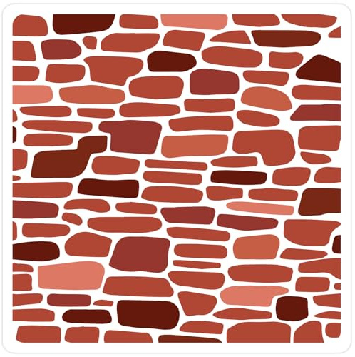 GORGECRAFT Modello di Stencil con Texture di Mattoni 30x30cm Grande in Plastica Pet Riutilizzabile per Dipingere su Pareti Mobili Pavimenti Torte Biscotti Decorazioni Diari Album Aerografia