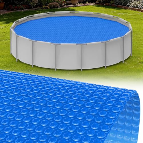MOSENPOL Solar Pool Cover 8 FT Round, Pool Solar Covers Blanket for Inground Above Ground Pool, Thermal Floating Pool Bubble Covers for Swimming Pools