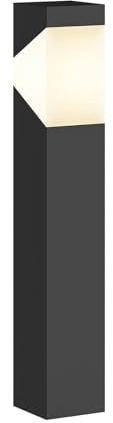 Lucande Utomhuslampa 'Kiran' (modern) i Svart av aluminium/grå zink (1 lamor, E27) - Väglampa, pollare, vägbelysning, sockellampa
