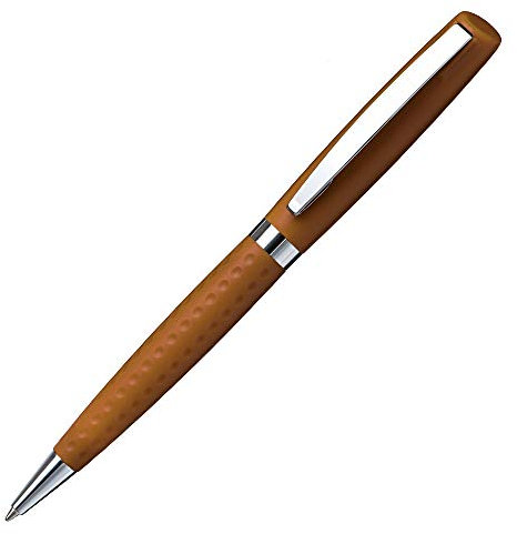 stempel-fabrik – Stempel-Kugelschreiber Heri Classic G Light 6481 Custom mit Wunschtext personalisieren – 2in1 Kugelschreiber mit selbstfärbendem Taschenstempel (33x8 mm | 3 Zeilen | Braun)