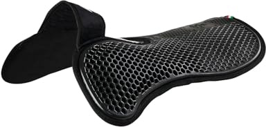ACAVALLO SALVAGARRESE FREE HEXA GEL 1/2 PAD E ALZATA ANTERIORE CON MICROPILE CAVALLO EQUITAZIONE ALZAPALETTA (NERO)