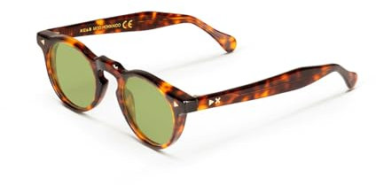 X-LAB XLAB Occhiali da sole mod. HOKKAIDO, occhiali unisex (47mm, Tartaruga scuro/Verde)