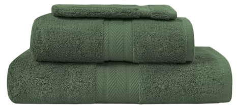 Sensei Maison - Ensemble de Bain 3 pièces (1 Drap de Bain + 1 Serviette de Toilette + 1 Gant) Luxury - - Eucalyptus