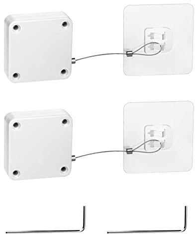 QWORK® 2 piezas de cierrapuertas automático, cierrapuertas sin taladrar, tracción fuerte de 1000 g, para puertas correderas