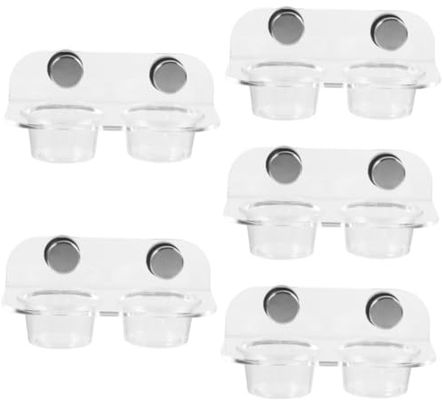 POPETPOP Magnet 5 Set Magnetisk vattenmatare Magnetisk vattenbassäng för klätterdjur Reptil husdjur matare magneter fågelbad gecko matbehållare krypande foder för husdjur att mata Terrarium