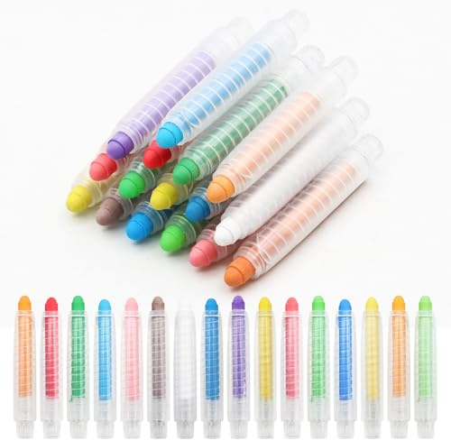 Scettar 16 Pezzi Gessetti Colorati Con Supporto per Lavagna Lavabile Non Tossico - per Scuola, Ufficio, Studio, Disegnare, Scrivere